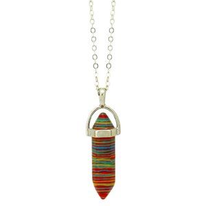 Tie Dye Bullet Stone Look Necklace